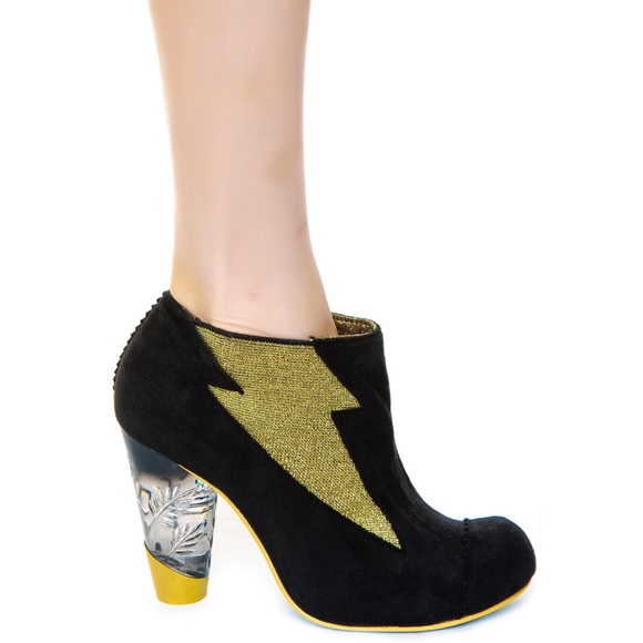 Irregular Choice Black Suede Honey Blossom Booties - Picture 2 of 9
